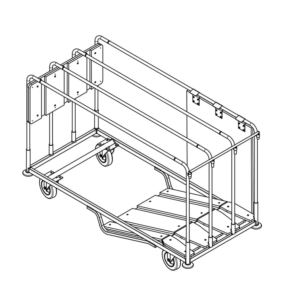 AFold SystemC Table Trolley line drawing