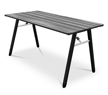 A fold table Metal legs – Bodega Grey top