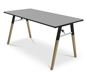 A fold table beech legs – Graphite Black top