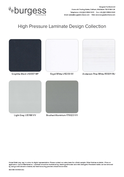 Burgess High Pressure Laminate Tabletop Design Collection